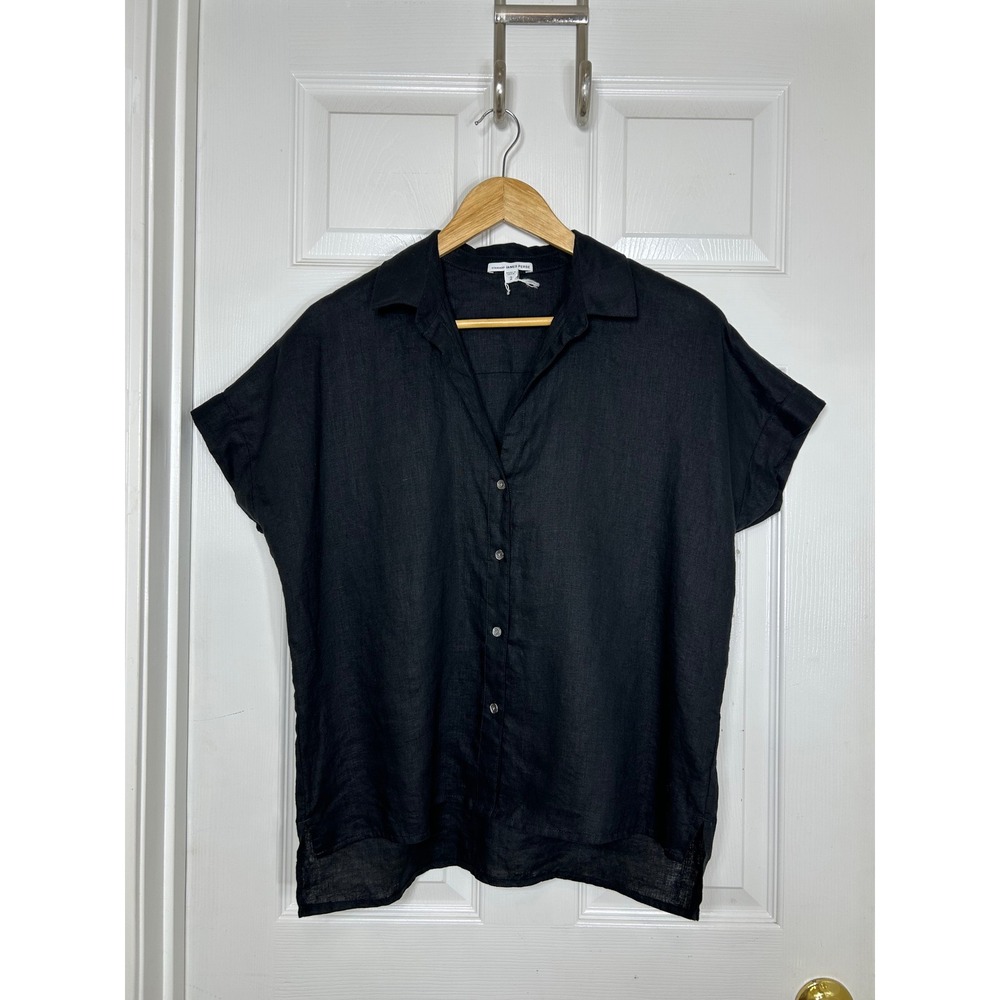 JAMES PERSE Linen Button Down Short Sleeve Boxy Relaxed Shirt 2/M - Picture 2 of 9